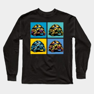 Russian Tortoise Pop Art - Exotic Reptile Long Sleeve T-Shirt